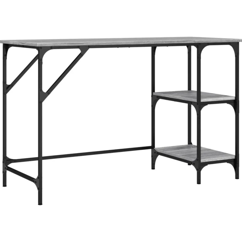 vidaXL Mobiliario De Oficina-Escritorio metal y madera ingeniería 120x50x75 cm