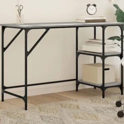 vidaXL Mobiliario De Oficina-Escritorio metal y madera ingeniería 120x50x75 cm