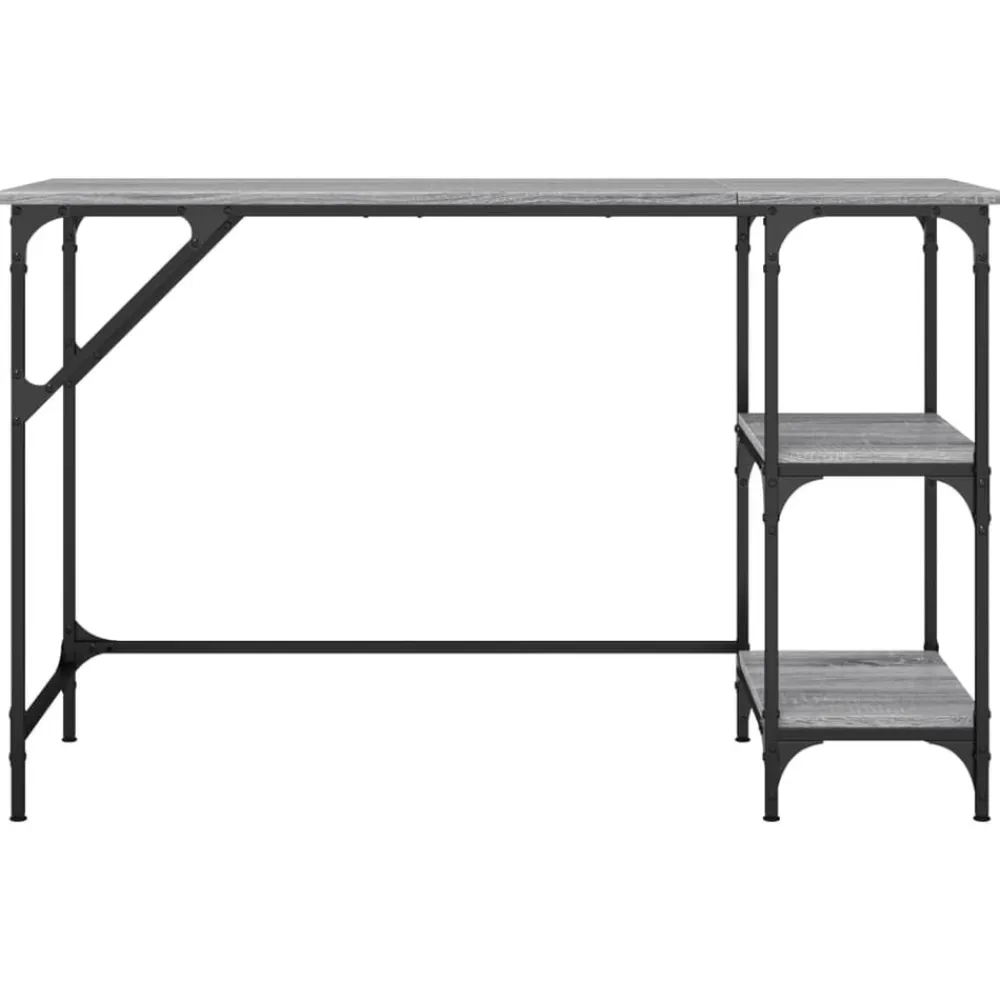 vidaXL Mobiliario De Oficina-Escritorio metal y madera ingeniería 120x50x75 cm