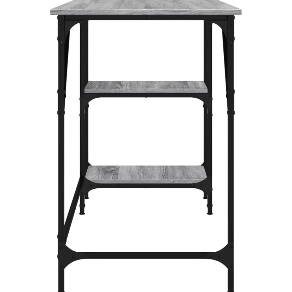 vidaXL Mobiliario De Oficina-Escritorio metal y madera ingeniería 120x50x75 cm