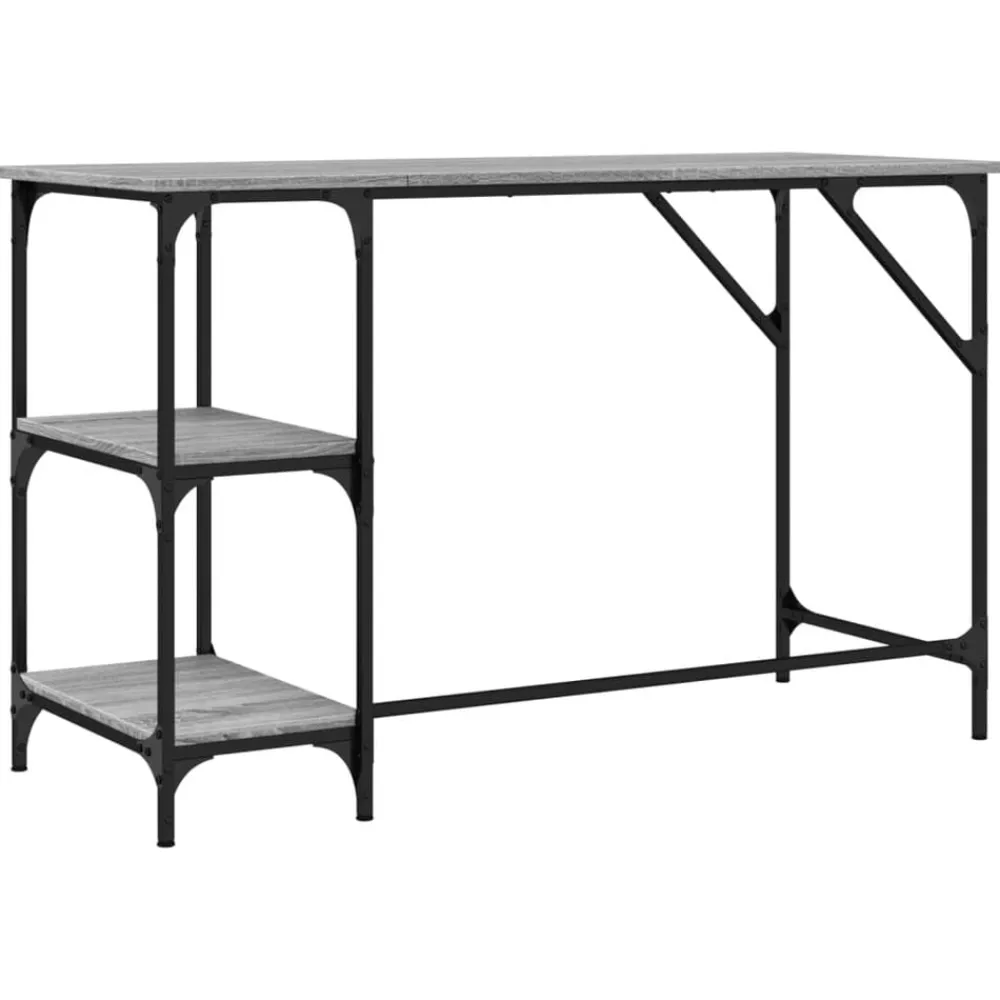 vidaXL Mobiliario De Oficina-Escritorio metal y madera ingeniería 120x50x75 cm