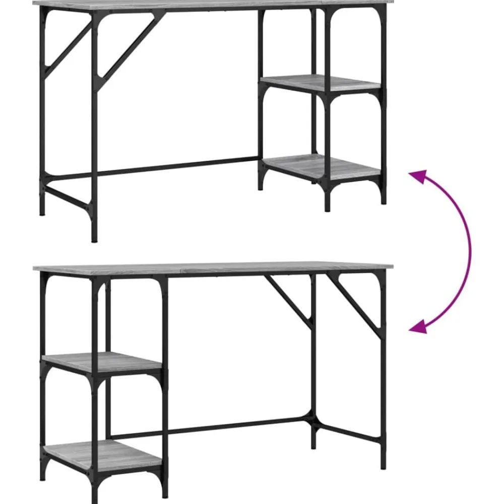 vidaXL Mobiliario De Oficina-Escritorio metal y madera ingeniería 120x50x75 cm