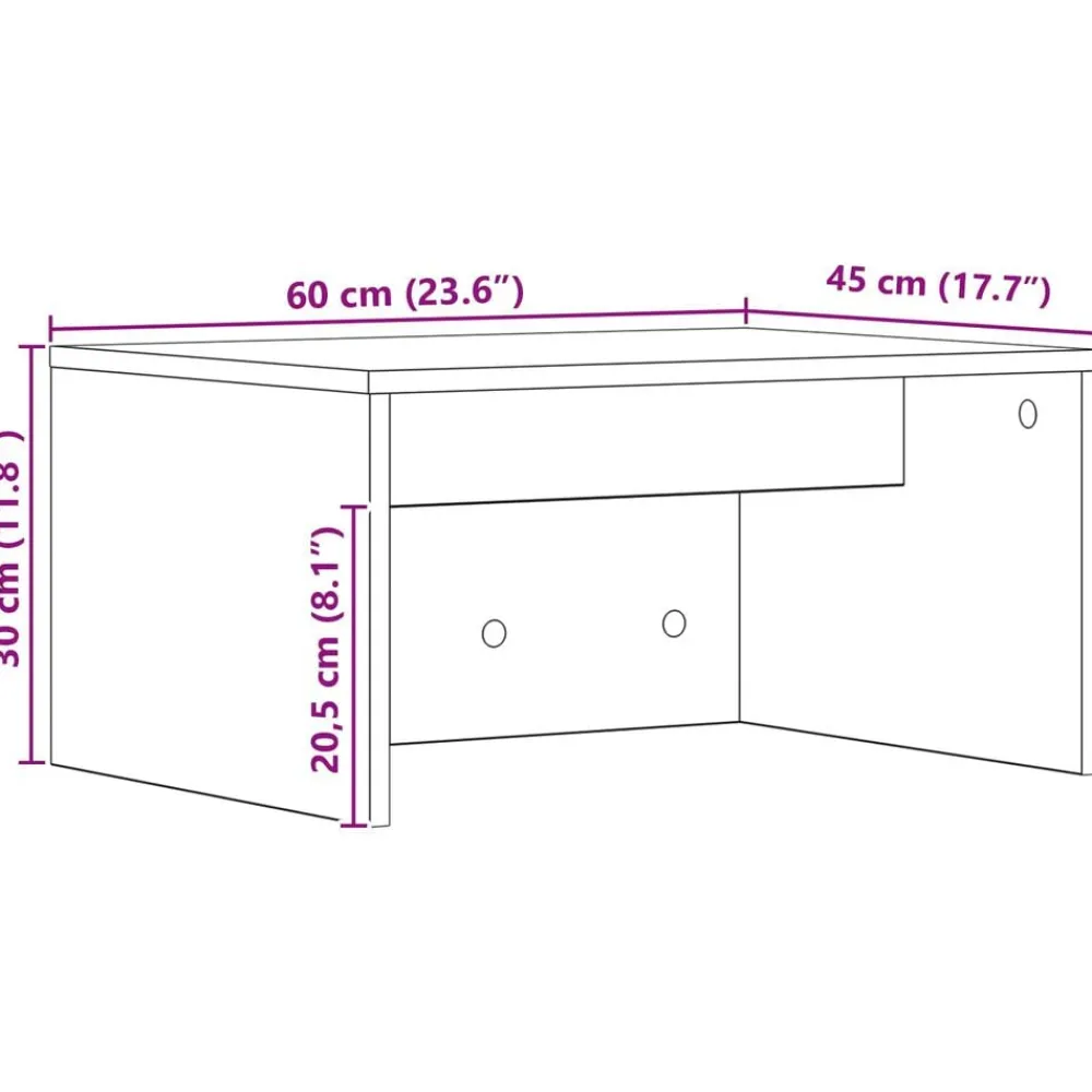 vidaXL Mobiliario De Oficina-Escritorio Montado en la Pared 60 x 45 x 30 cm