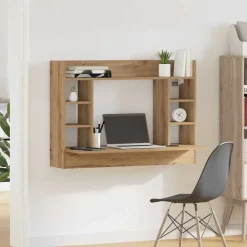 vidaXL Mobiliario De Oficina-Escritorio Montado en la Pared Roble artisan 105 x 48 x 75 cm