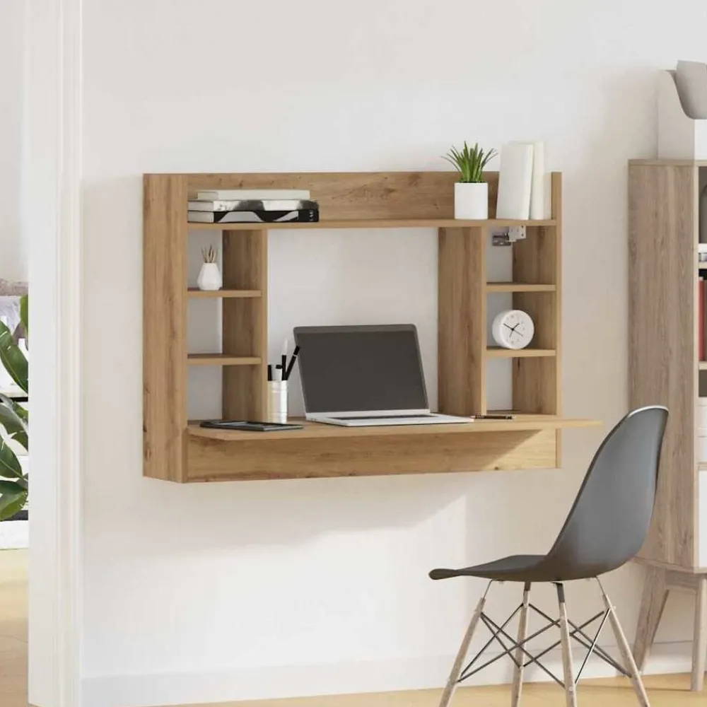 vidaXL Mobiliario De Oficina-Escritorio Montado en la Pared Roble artisan 105 x 48 x 75 cm
