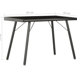 vidaXL Escritorio 90x50x79 cm Negro Sale