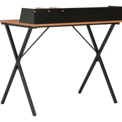 vidaXL Mobiliario De Oficina-Escritorio negro y marrón 80x50x84 cm