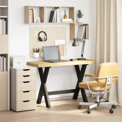 vidaXL Mobiliario De Oficina-Escritorio NOAIN patas en X madera maciza pino 120x50x75 cm