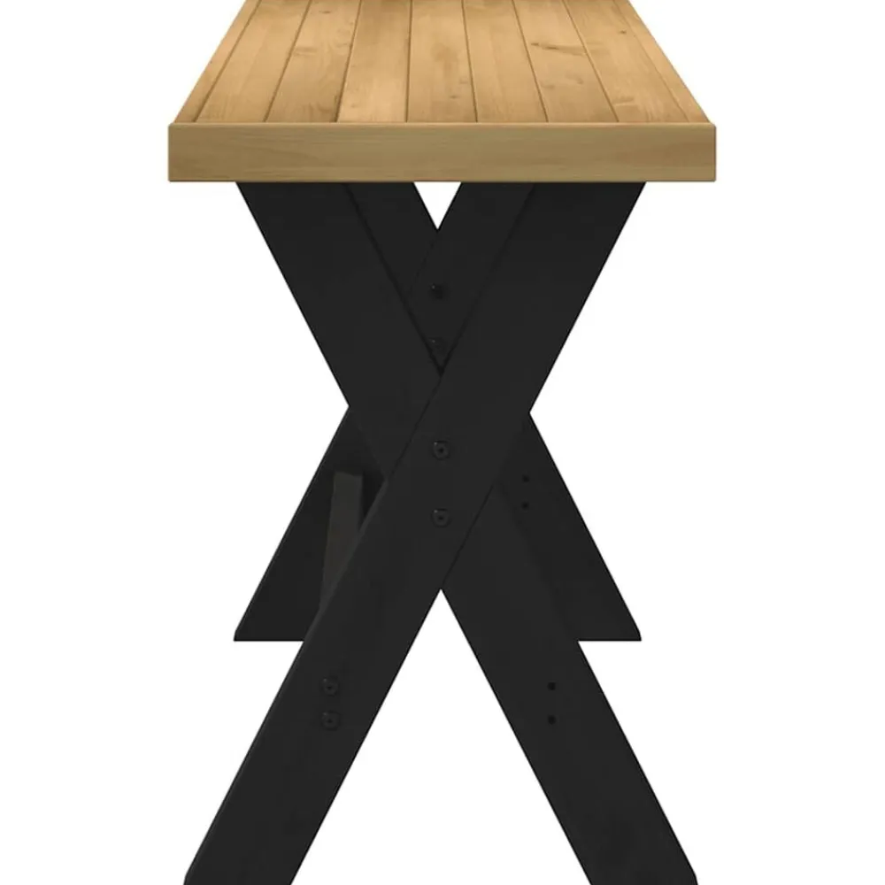 vidaXL Mobiliario De Oficina-Escritorio NOAIN patas en X madera maciza pino 120x50x75 cm