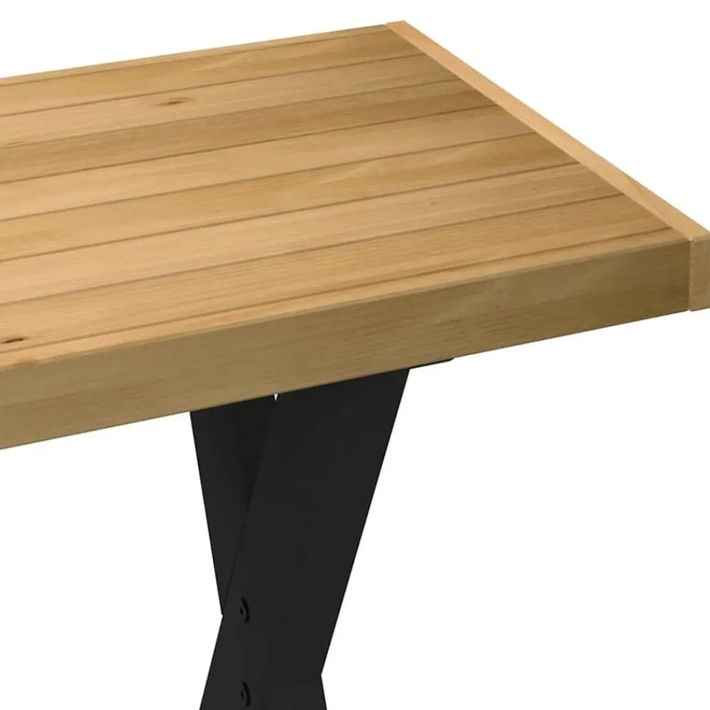 vidaXL Mobiliario De Oficina-Escritorio NOAIN patas en X madera maciza pino 120x50x75 cm