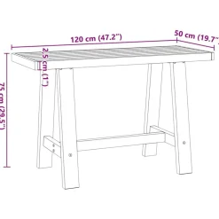 vidaXL Escritorio NOAIN patas en A madera maciza pino 120x50x75 cm Best
