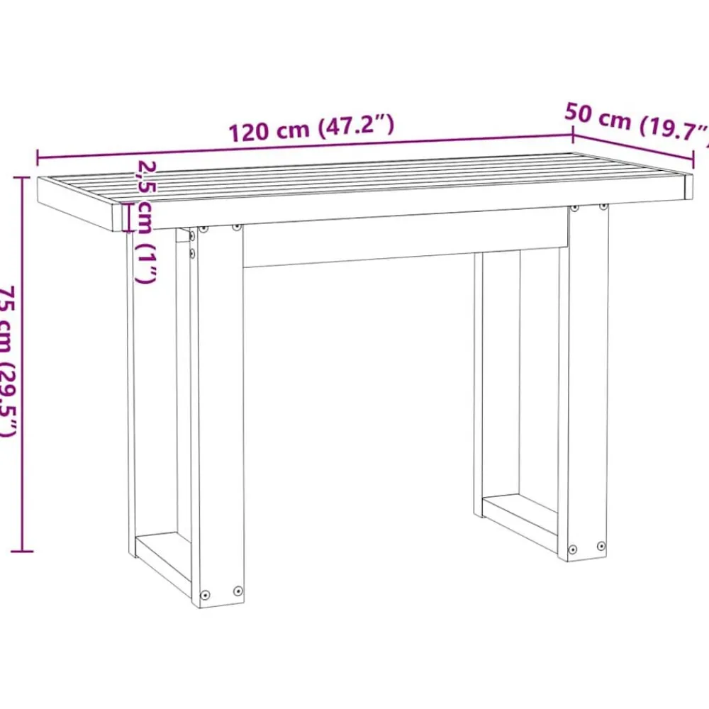 vidaXL Mobiliario De Oficina-Escritorio NOAIN patas en U madera maciza pino 120x50x75 cm