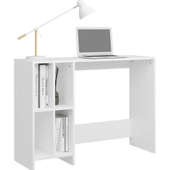 vidaXL Escritorio notebook madera contrachapada 102,5x35x75 cm Blanco Discount