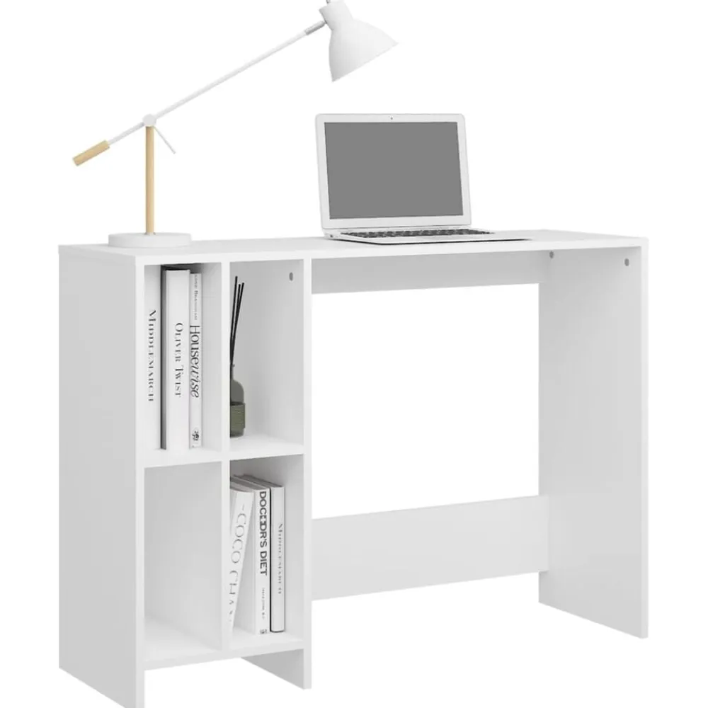 vidaXL Escritorio notebook madera contrachapada 102,5x35x75 cm Blanco Discount