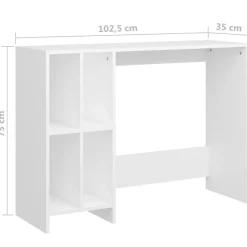 vidaXL Escritorio notebook madera contrachapada 102,5x35x75 cm Blanco Discount