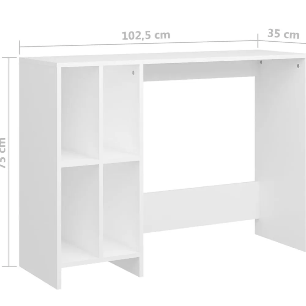 vidaXL Escritorio notebook madera contrachapada 102,5x35x75 cm Blanco Discount