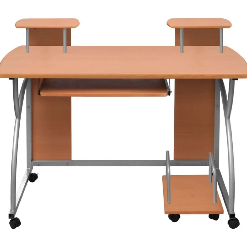 vidaXL Escritorio ordenador madera contrachapada marrón 110x52x88,5 cm Marrón Sale
