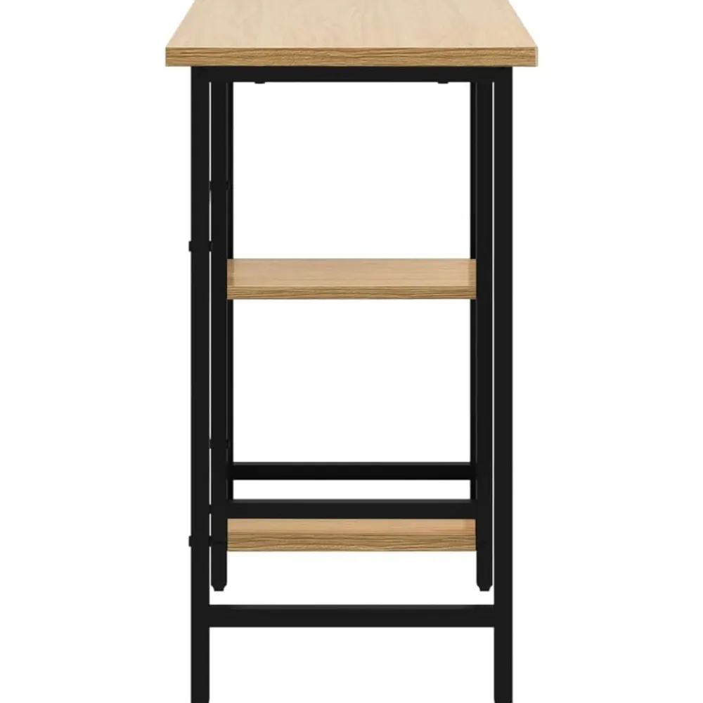 vidaXL Mobiliario De Oficina-Escritorio para ordenador MDF metal negro roble 80x40x72 cm