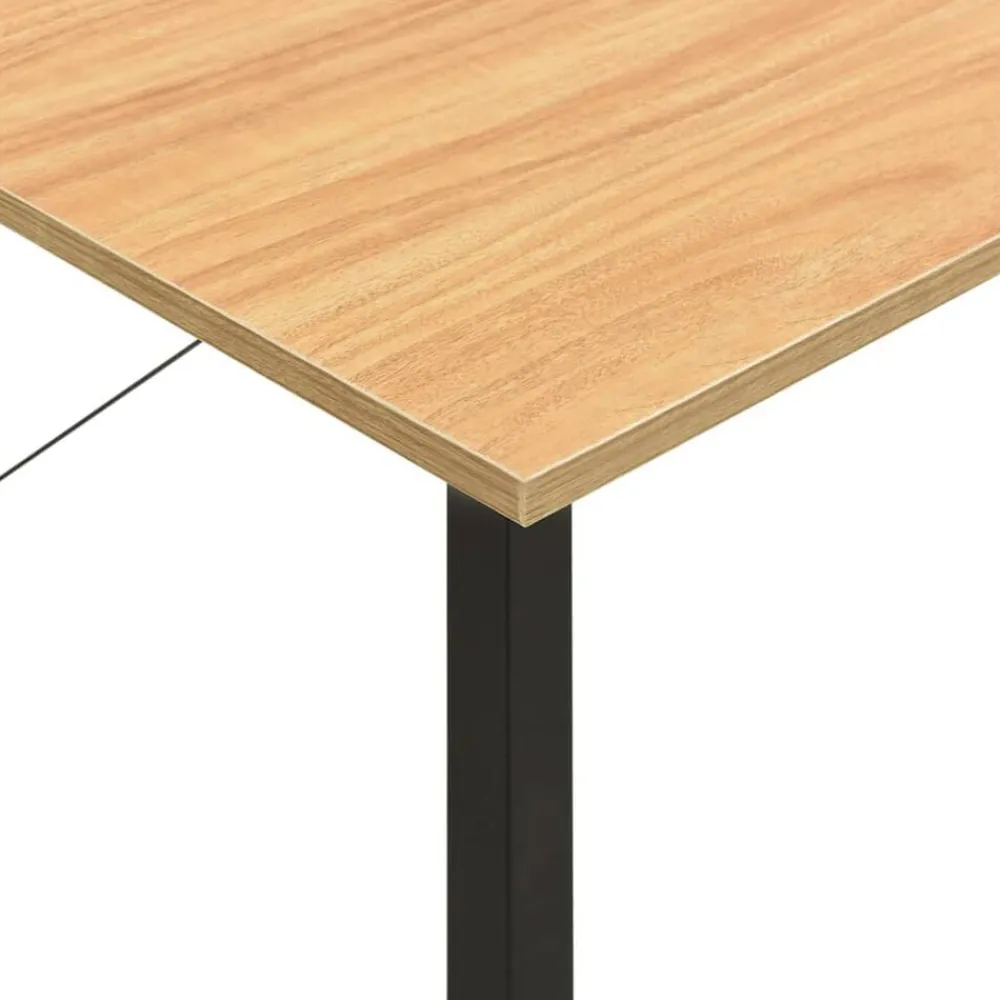 vidaXL Mobiliario De Oficina-Escritorio para ordenador MDF metal negro roble 80x40x72 cm