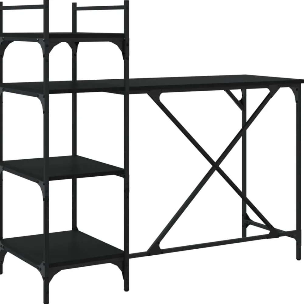 vidaXL Mobiliario De Oficina-Escritorio para ordenador con estantes 120x47x109 cm