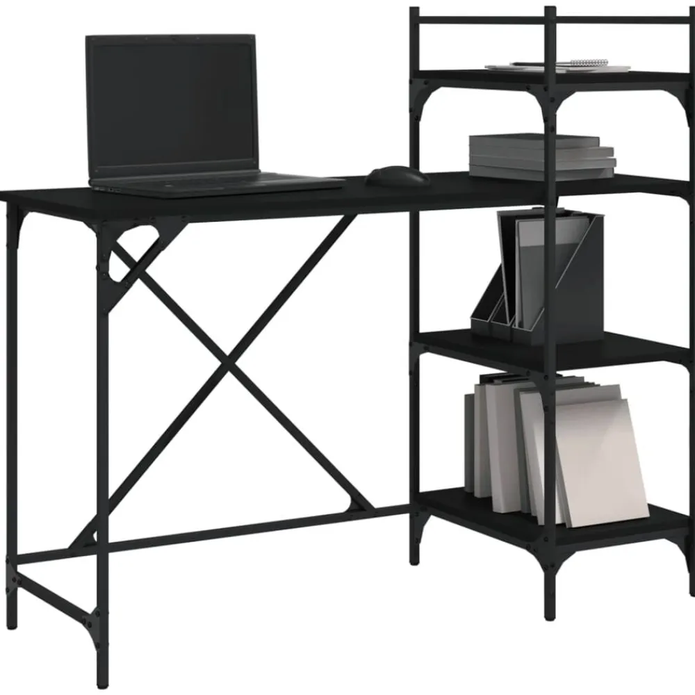vidaXL Mobiliario De Oficina-Escritorio para ordenador con estantes 120x47x109 cm
