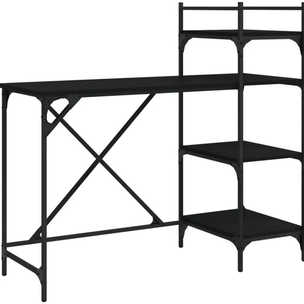 vidaXL Mobiliario De Oficina-Escritorio para ordenador con estantes 120x47x109 cm