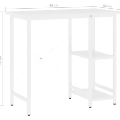 vidaXL Escritorio para ordenador de MDF y metal 80x40x72 cm Blanco Sale