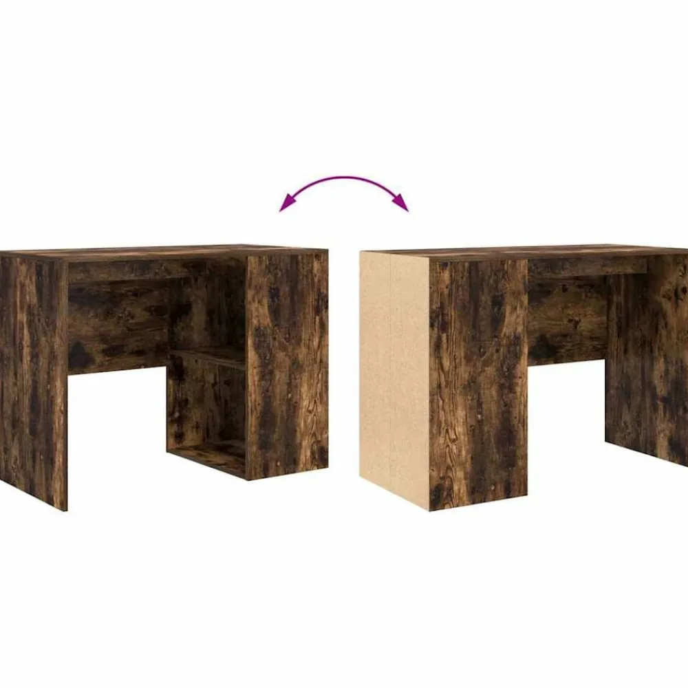 vidaXL Escritorio 102 x 50 x 75 cm Madera de ingeniería Roble ahumado