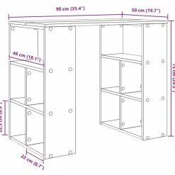vidaXL Mobiliario De Oficina-Escritorio 90 x 50 x 75 cm Madera de ingeniería