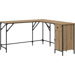 vidaXL Mobiliario De Oficina-Escritorio Roble artesanal 141 x 141 x 75 cm