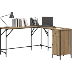 vidaXL Mobiliario De Oficina-Escritorio Roble artesanal 141 x 141 x 75 cm
