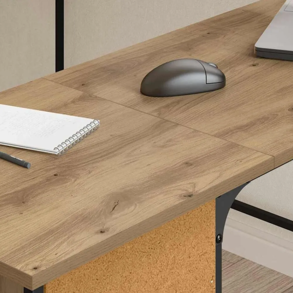 vidaXL Mobiliario De Oficina-Escritorio Roble artesanal 141 x 141 x 75 cm
