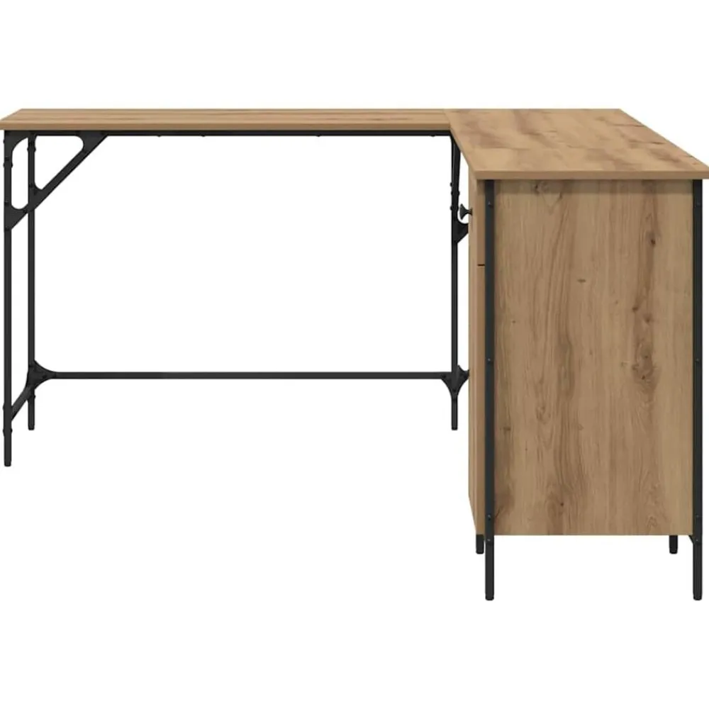 vidaXL Mobiliario De Oficina-Escritorio Roble artesanal 141 x 141 x 75 cm