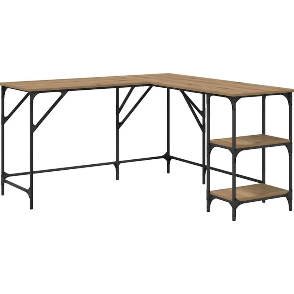 vidaXL Mobiliario De Oficina-Escritorio Roble artesanal 139 x 139 x 75 cm
