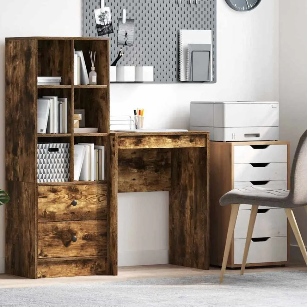 vidaXL Escritorio 60 x 40 x 76 cm Roble ahumado Outlet