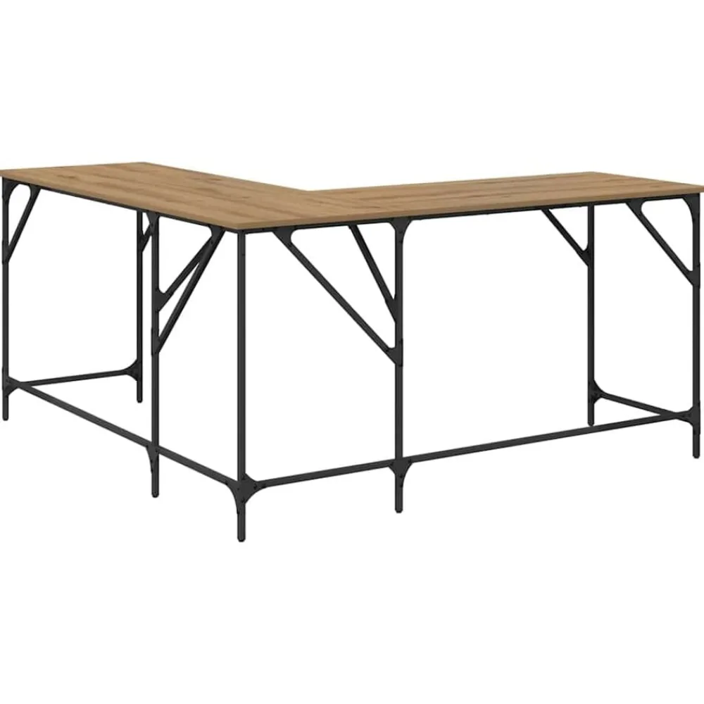vidaXL Mobiliario De Oficina|Mesas-Escritorio Roble artesanal 149 x 149 x 75 cm