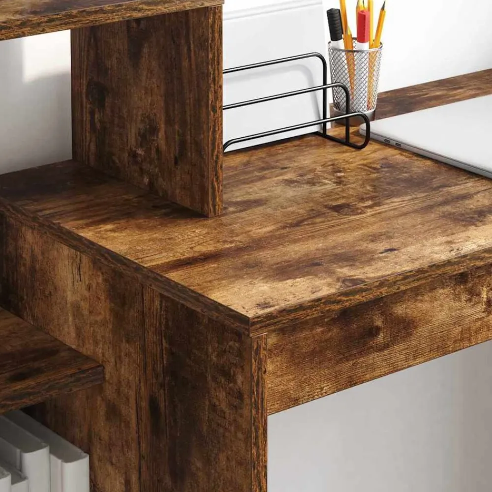 vidaXL Escritorio 100 x 40 x 90 cm Madera de ingeniería Roble ahumado Hot