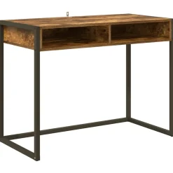 vidaXL Mobiliario De Oficina-Escritorio Roble Humo 100 x 50 x 75 cm Madera contrachapada
