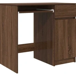 vidaXL Escritorio roble marrón 86x49x76 cm madera de ingeniería Marr&oacute;n roble Outlet