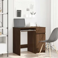 vidaXL Escritorio roble marrón 86x49x76 cm madera de ingeniería Marr&oacute;n roble Outlet