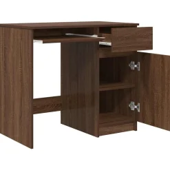 vidaXL Escritorio roble marrón 86x49x76 cm madera de ingeniería Marr&oacute;n roble Outlet
