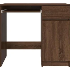 vidaXL Escritorio roble marrón 86x49x76 cm madera de ingeniería Marr&oacute;n roble Outlet