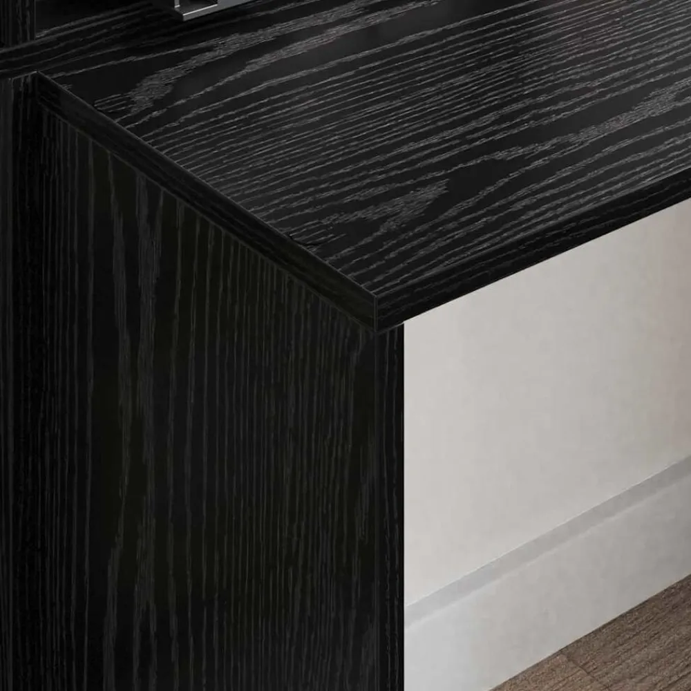 vidaXL Escritorio 138,5 x 55 x 143 cm Madera de ingeniería Roble negro