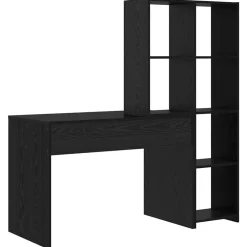 vidaXL Escritorio 138,5 x 55 x 143 cm Madera de ingeniería Roble negro