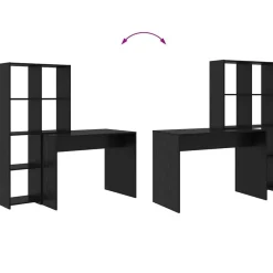 vidaXL Escritorio 138,5 x 55 x 143 cm Madera de ingeniería Roble negro