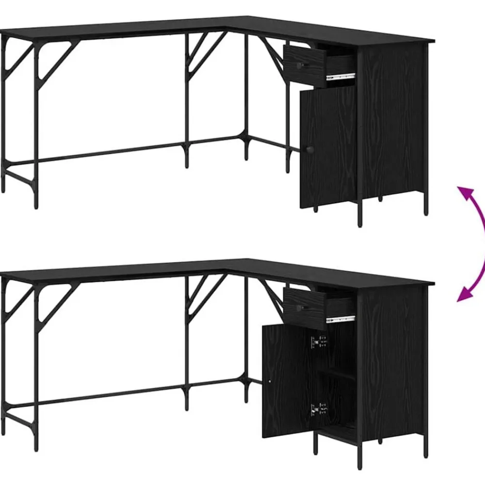 vidaXL Mobiliario De Oficina-Escritorio 141 x 141 x 75 cm Madera contrachapada