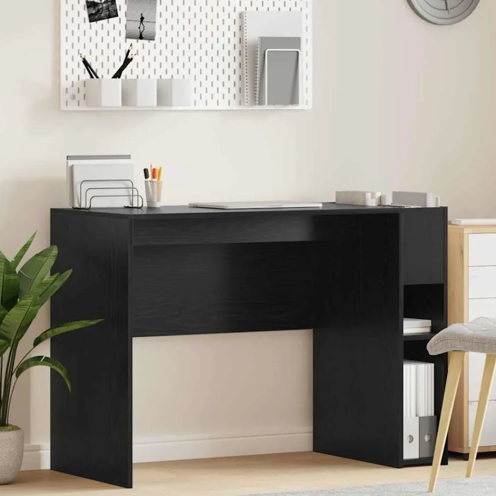 vidaXL Escritorio 109 x 50 x 78 cm Madera de ingeniería Roble negro Hot