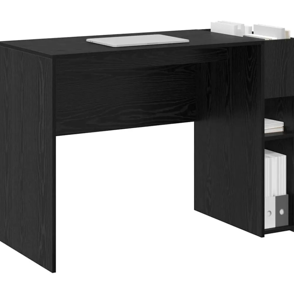 vidaXL Escritorio 109 x 50 x 78 cm Madera de ingeniería Roble negro Hot