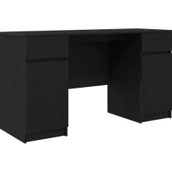 vidaXL Escritorio 140 x 49 x 76 cm Madera contrachapada Roble negro Outlet