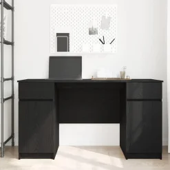 vidaXL Escritorio 140 x 49 x 76 cm Madera contrachapada Roble negro Outlet